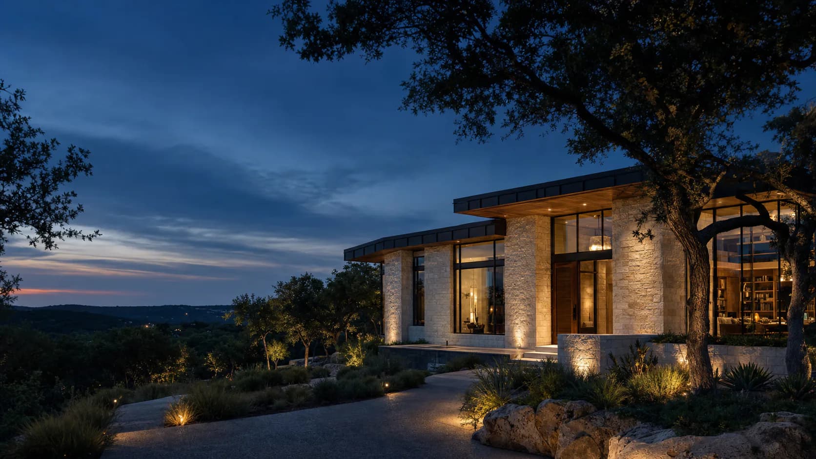 Candy Coburn website shown over a modern Austin home